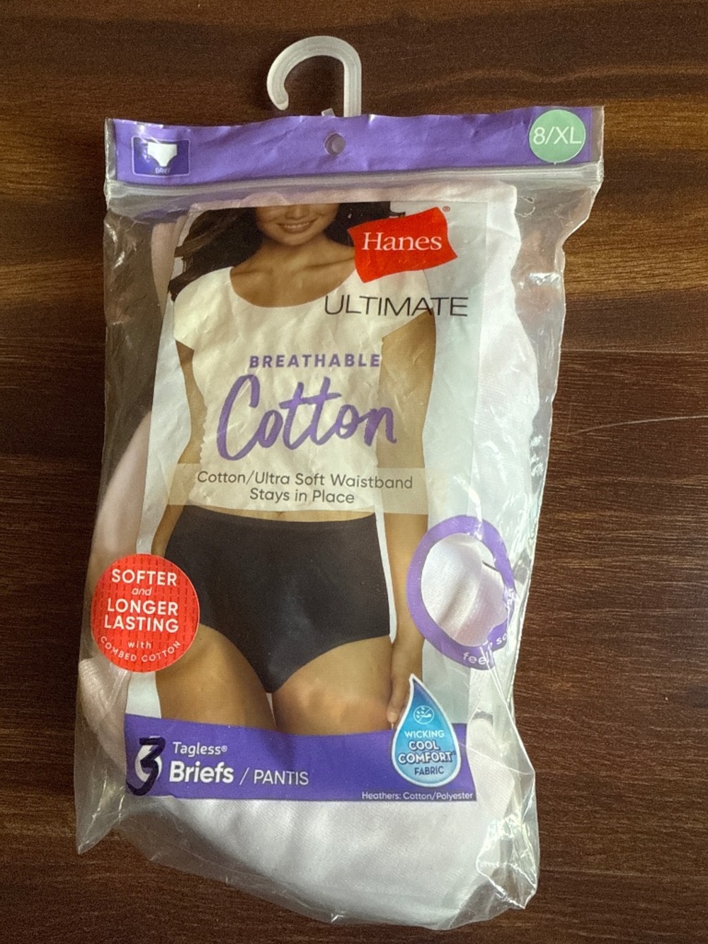 3 pieces Cotton White Hanes Panties Size XL